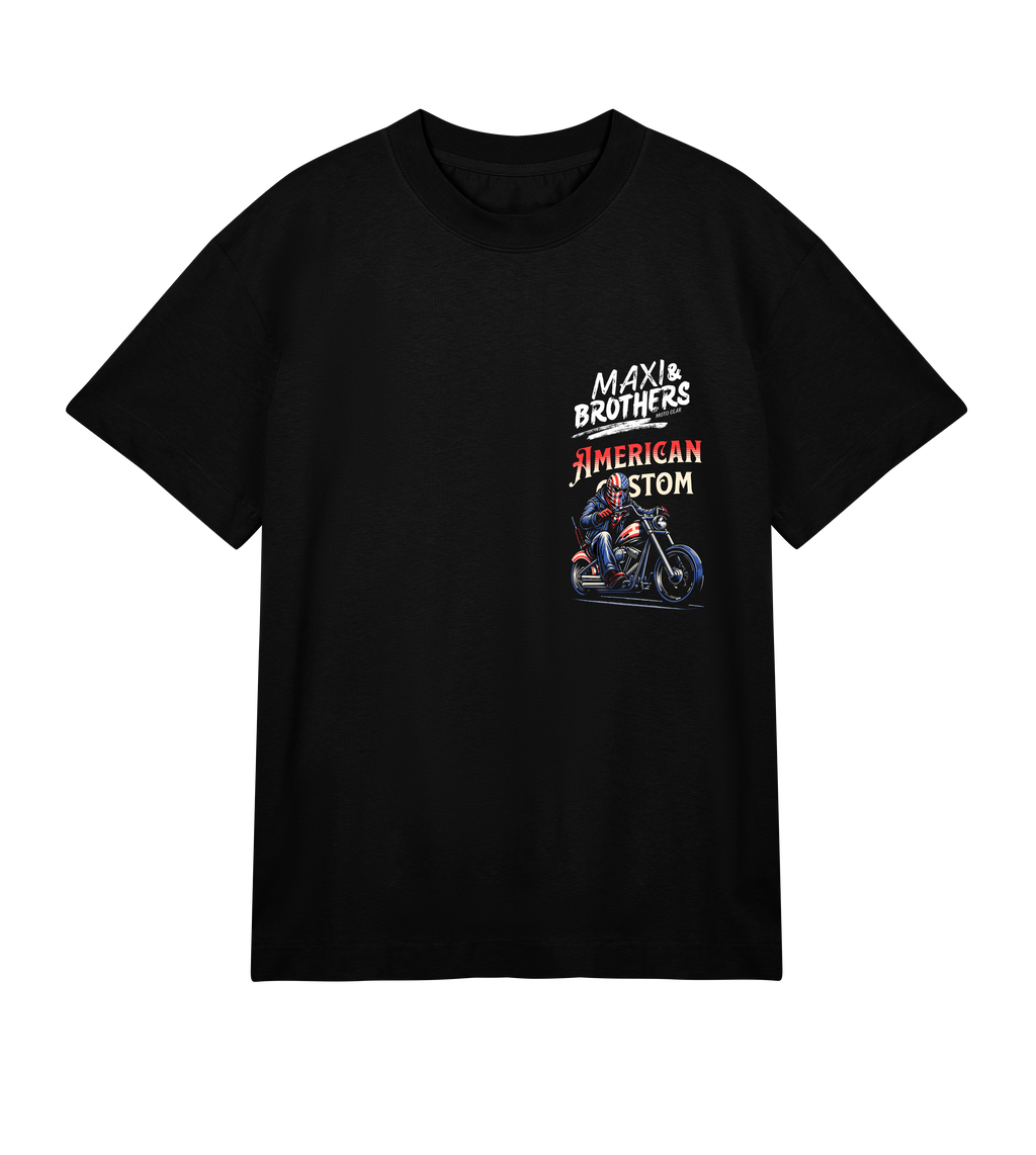 American Custom Biker T-Shirt | Bold Graphic Tee by Maxi and Brothers